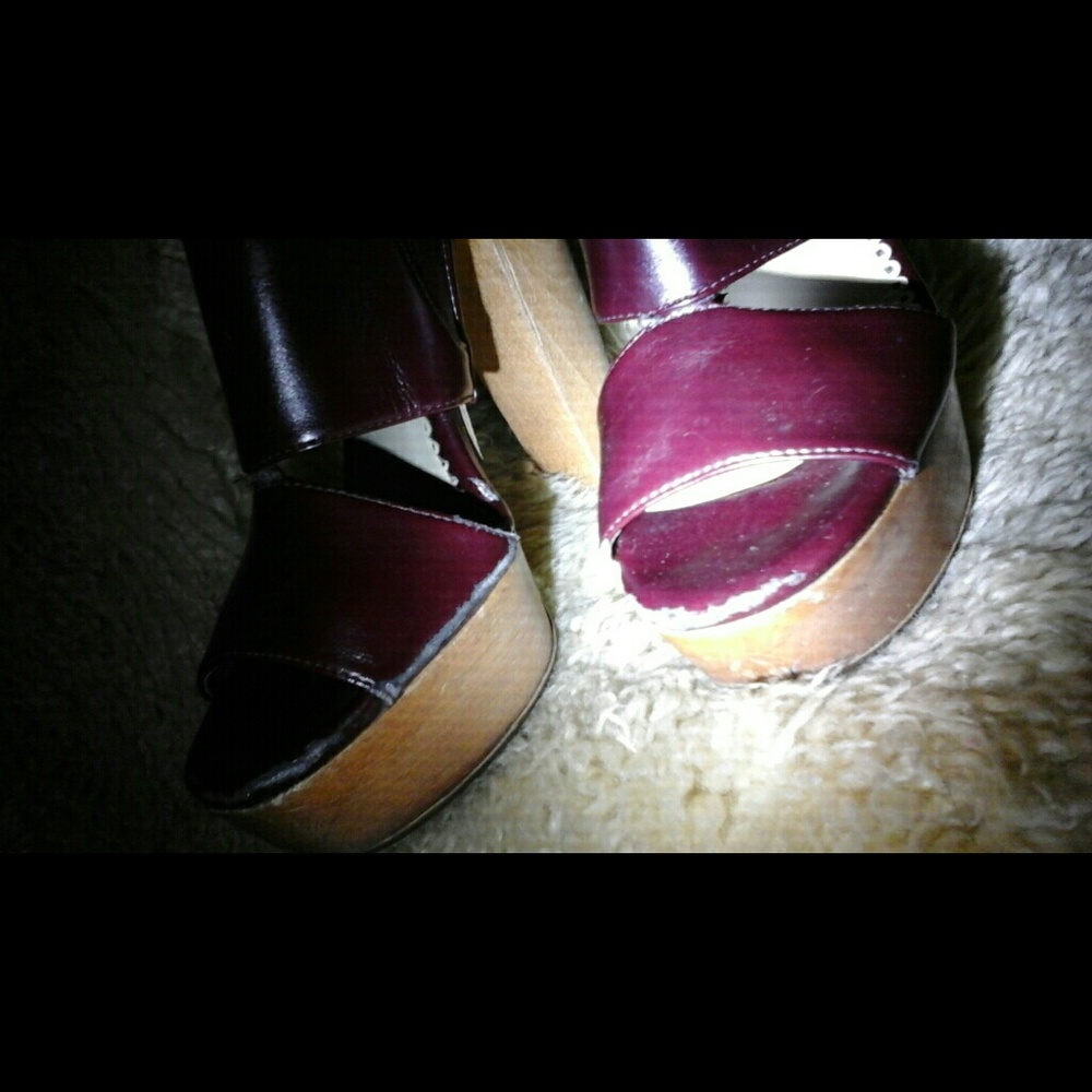 Stella McCartney Platform Burgundy Vegan Leather 8 - Picture 3 of 4